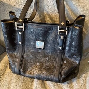 MCM Black Leather Tote Bag